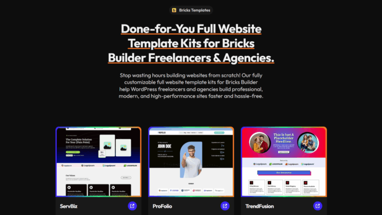 Bricks Builder Template Kits on SyncWin Store - Featured Screenshot - Bricksism