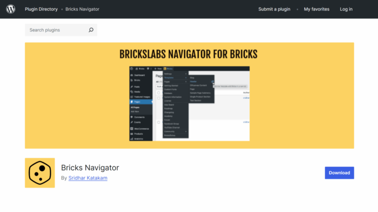 Bricks Navigator Featured Screenshot - Bricksism