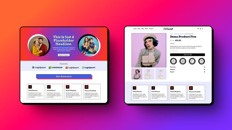 TrendFusion Home & Product Page Mockup