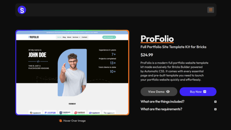 ProFolio Featured Screenshot - Bricksism