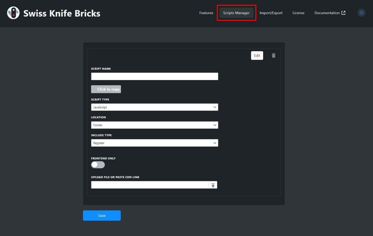 Swiss Knife Bricks Review: Best Workflow Enhancer Addon • Bricksism Scripts Manager of Swiss Knife Bricks - Screenshot - Toolonomy