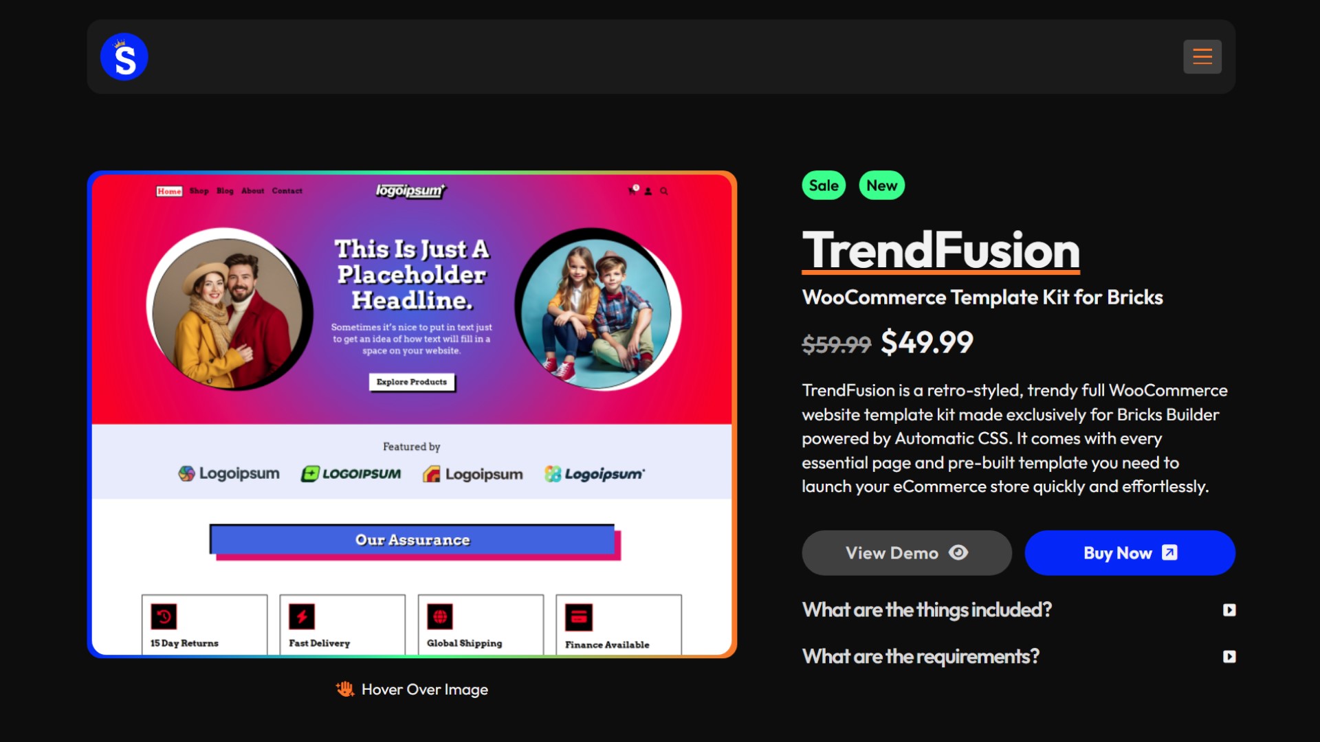 Best Bricks Builder Templates: Top Pre-Built Design Sets • Bricksism TrendFusion - Featured Screenshot - SyncWin